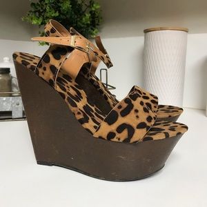 Cheetah Bamboo Wedges